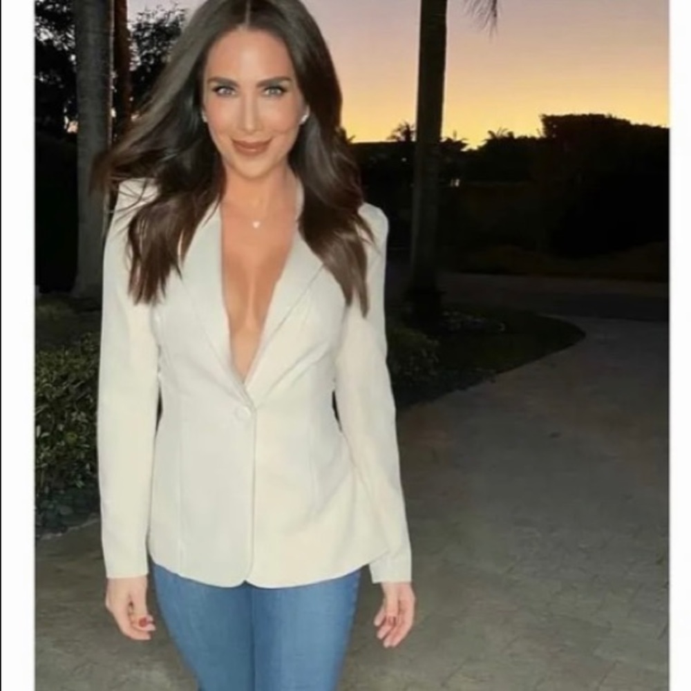 White Lace Back Blazer